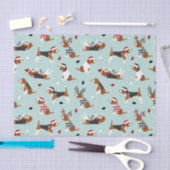 kerstbeagles blauw tissuepapier (Craft)