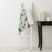 Kerstbeagles: Blauwe Sherpa Blanket Deken (In situ)