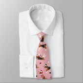 Kerstbeagles Roze Stropdas (Gebonden)