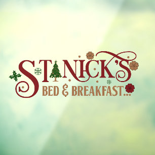 Kerstbed en ontbijtbedrijf van Sinterklaas Raamsticker