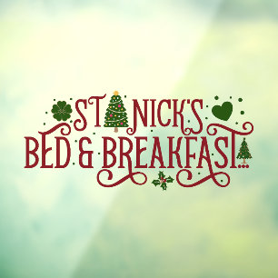 Kerstbed en ontbijtbedrijf van Sinterklaas Raamsticker