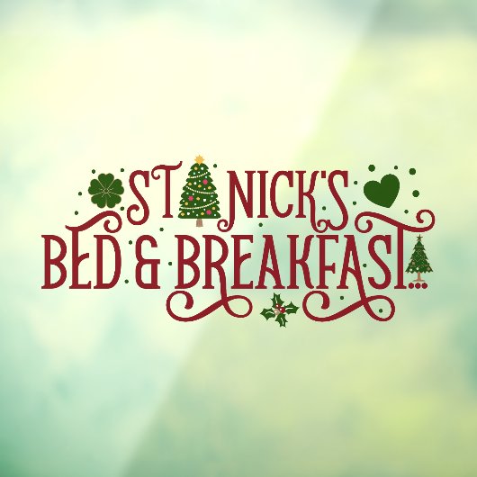 Kerstbed en ontbijtbedrijf van Sinterklaas Raamsticker (Vel 3)