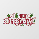 Kerstbed en ontbijtbedrijf van Sinterklaas Raamsticker (Vel)