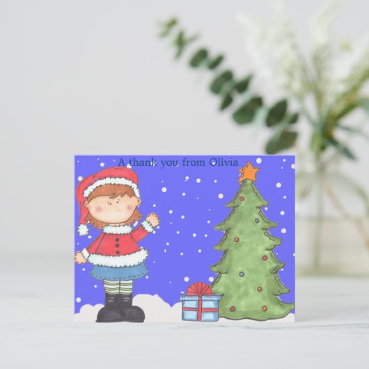 Kerstbedankjes kunnen gepersonaliseerd worden briefkaart (Staand voorkant)