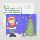 Kerstbedankjes kunnen gepersonaliseerd worden briefkaart (Voorkant / Achterkant)