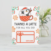 kerstBedankt voor een Latte Gift Kaart Holder (Staand voorkant)
