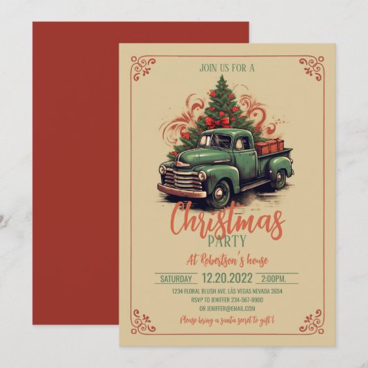 kerstbedekking kaart (Voorkant / Achterkant)