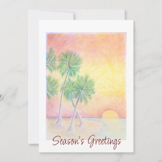 Kerstbedekking Tropische palmbomen Feestdagenkaart (Voorkant)