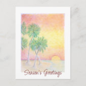 Kerstbedekking Tropische palmbomen Feestdagenkaart (Voorkant)
