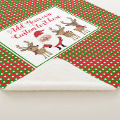 Kerstbediende Santa Reindester Aangepaste tekst to Sherpa Deken (3/4)