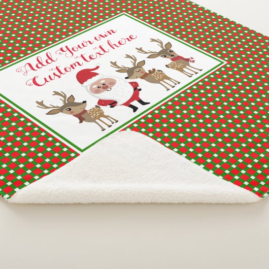 Kerstbediende Santa Reindester Aangepaste tekst to Sherpa Deken (3/4)