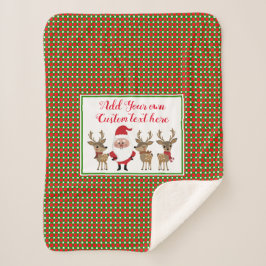 Kerstbediende Santa Reindester Aangepaste tekst to Sherpa Deken