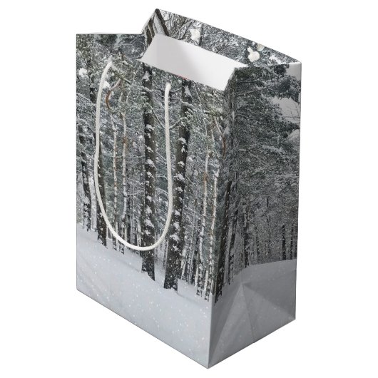 kerstbediende tas met Pet tas Medium Cadeauzakje (Achterkant Gekanteld)