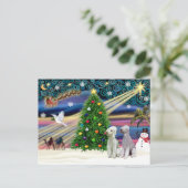 Kerstbedlington Terriers (twee) Feestdagenkaart (Staand voorkant)