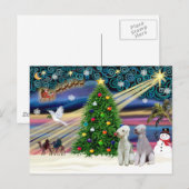 Kerstbedlington Terriers (twee) Feestdagenkaart (Voorkant / Achterkant)