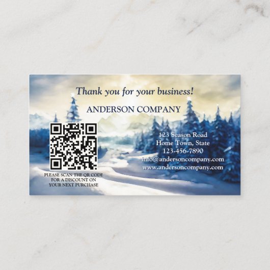 Kerstbedrijf Feestdagen Bedrijf Dank u Visitekaart Visitekaartje (Achterkant)