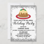 Kerstbedrijf Holiday Party Red Silver Kaart (Voorkant)