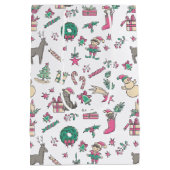 Kerstbedrijf van de Santa Dog Medium Cadeauzakje (Achterkant)