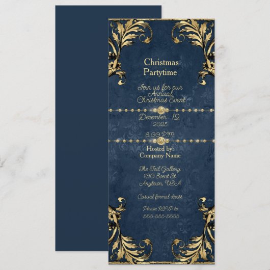 Kerstbedrijfsfeest Uitnodiging (Voorkant / Achterkant)