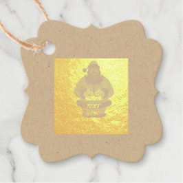 Kerstbeeldtekst Fancy Square Folie Favor Tag