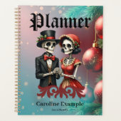 Kerstbeenromance, Een feestelijk skeletkoppel. Planner (Voorkant)