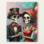 Kerstbeenromance, Een feestelijk skeletkoppel. Planner (Achterkant)