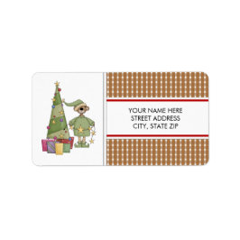 Kerstbeer adres mailinglabels etiket