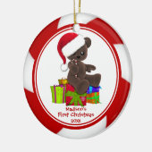 Kerstbeer Baby's Eerste Kerstmis Ornament (Links)