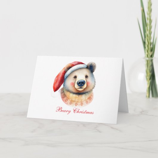 Kerstbeer Beary Bedankkaart (Voorkant)