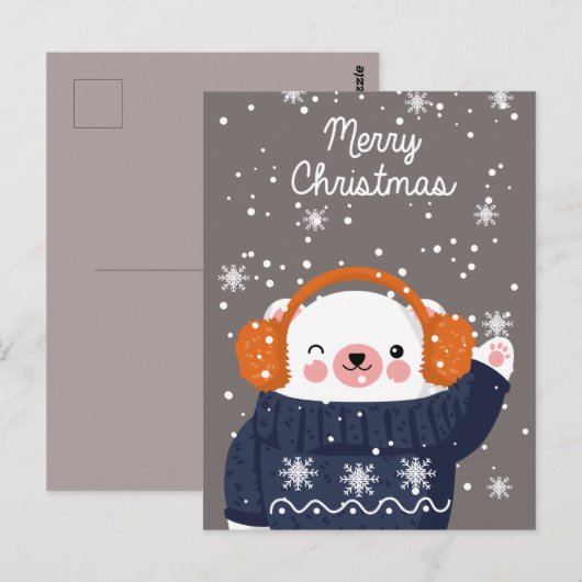 kerstBeer Briefkaart (Voorkant / Achterkant)