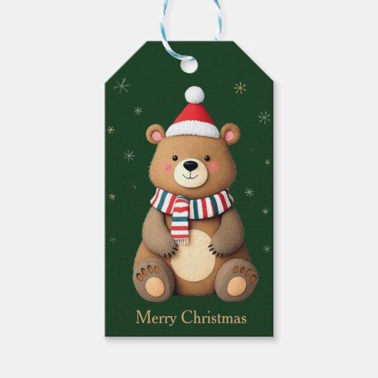 Kerstbeer Cadeaulabel (Voorkant)