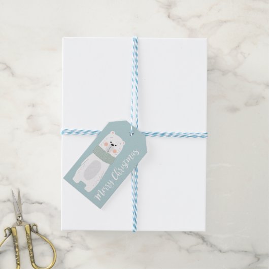 kerstBeer Cadeaulabel (Met Touw)