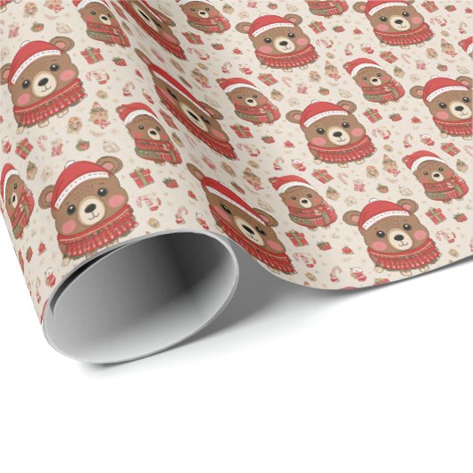 kerstBeer Cadeaupapier (Rol Hoek)