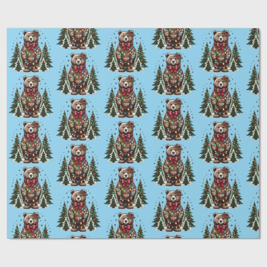 kerstBeer Cadeaupapier (Vlak)