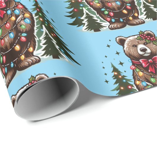 kerstBeer Cadeaupapier (Rol Hoek)