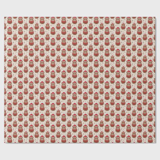kerstBeer Cadeaupapier (Vlak)