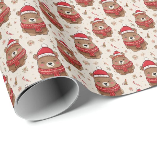 kerstBeer Cadeaupapier (Rol Hoek)