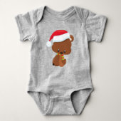 KerstBeer, Cute Beer, Santa Hat, Scarf, Kerstmis Romper (Voorkant)