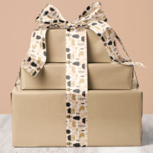 Kerstbeer dorp in roze, zwart en goud