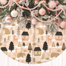 Kerstbeer dorp Roze Zwart Goud Modern