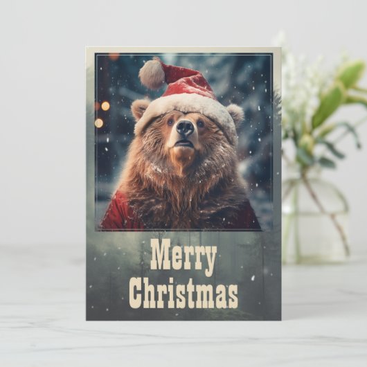 kerstBeer Feestdagenkaart (Staand voorkant)