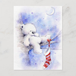 kerstBeer in een boom Feestdagenkaart