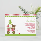 kerstBeer in Wagon-uitnodigingen Kaart (Staand voorkant)