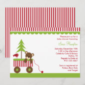 kerstBeer in Wagon-uitnodigingen Kaart (Voorkant / Achterkant)