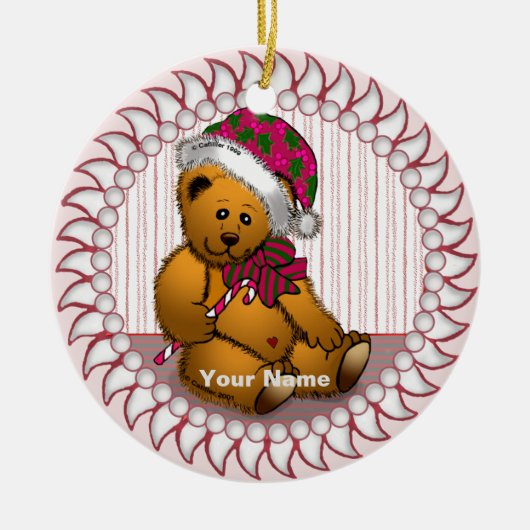 Kerstbeer Keramisch Ornament (Voorkant)