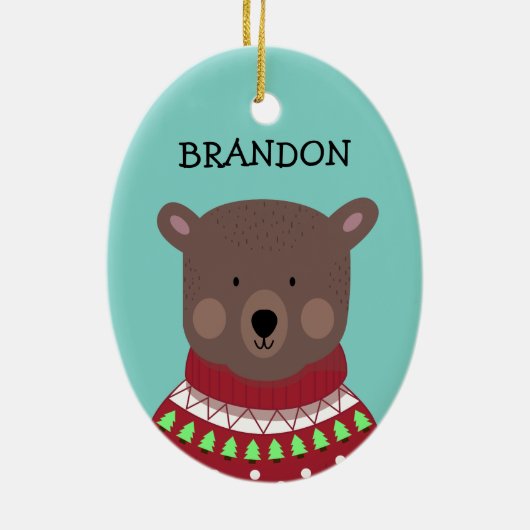 kerstBeer Keramisch Ornament (Achterkant)