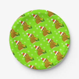 Kerstbeer kerst papieren borden bordje
