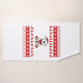 Kerstbeer Kerstmis (1) Badhanddoek (Badhanddoek)