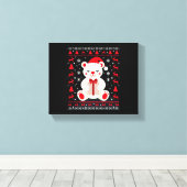 Kerstbeer Kerstmis (1) Canvas Afdruk (Insitu (Houten vloer))