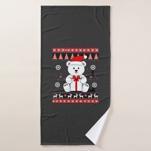 Kerstbeer Kerstmis (5) Badhanddoek (Badhanddoek)